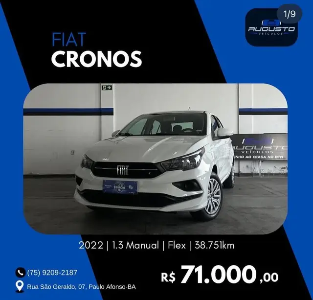 Carro Fiat Cronos 2022 1.3