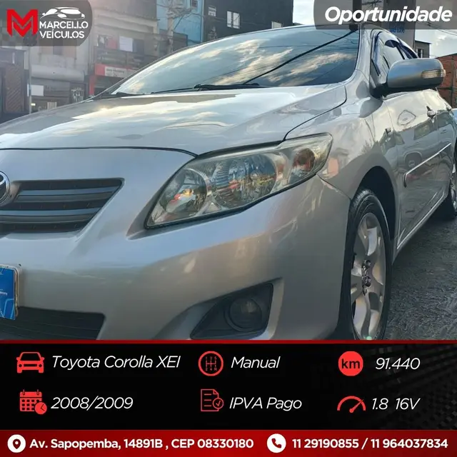 Carro Toyota Corolla 2009 Sedan XEi 1.8 16V (flex)