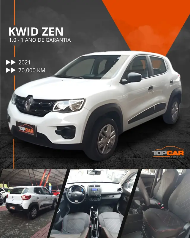 Carro Renault Kwid 2021 Zen 1.0 12v SCe (Flex)