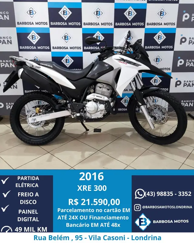 Carro Honda XRE 300 2016 (Flex)