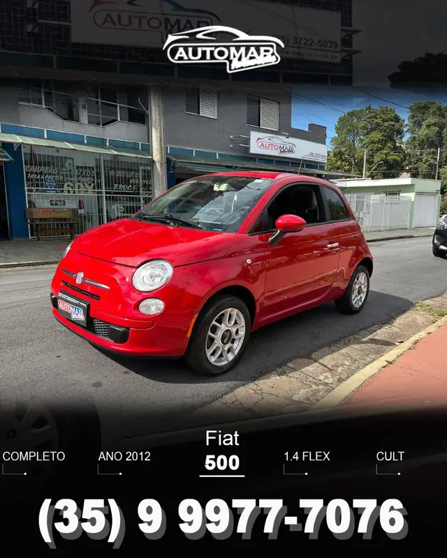 Carro Fiat 500 2012 Cult 1.4 8V