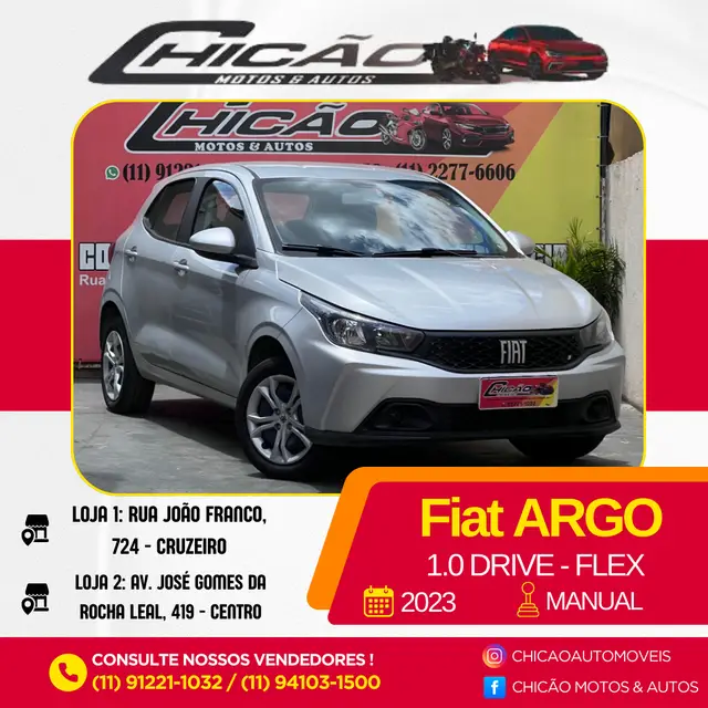 Carro Fiat Argo 2023 Drive 1.0 (Flex)