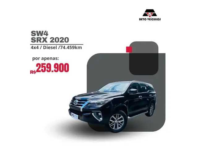 Carro Toyota SW4 2020 2.8 TDI SRX 7L 4x4 (Aut) (Diesel)