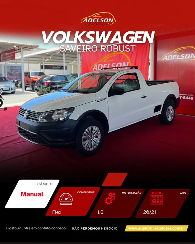 Carro Volkswagen Saveiro 2020 Robust 1.6 MSI CS (Flex)