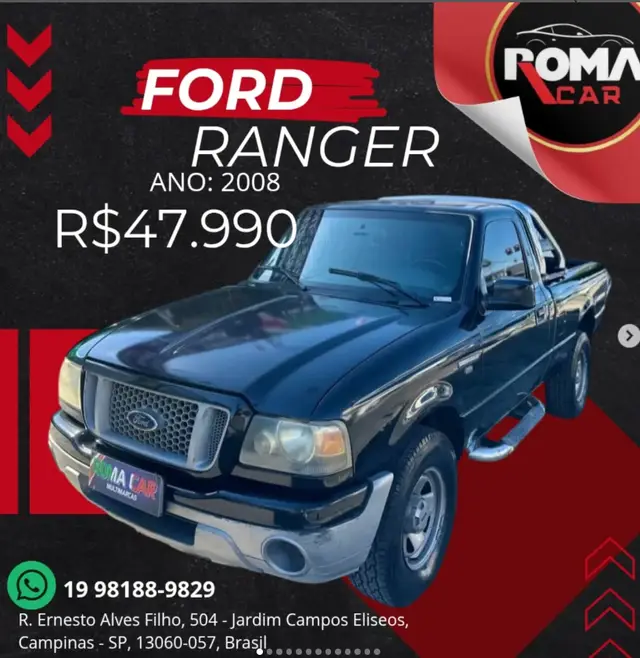 Carro Ford Ranger Cabine Simples 2008 Ranger XLS 4x2 2.3 16V (Cab Simples)