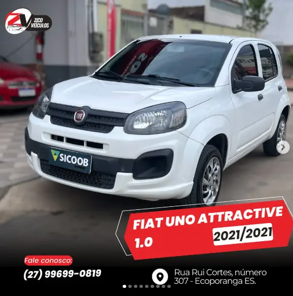 Carro Fiat Uno 2021 Attractive 1.0