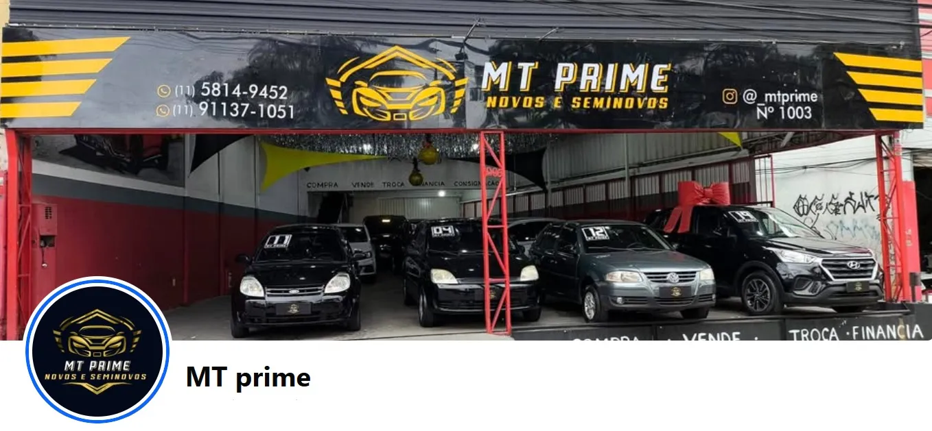 Fachada da loja Veículos à venda em MT PRIME NOVOS E SEMINOVOS - São Paulo - SP | Mobiauto