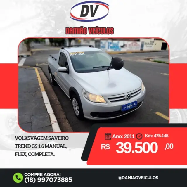 Carro Volkswagen Saveiro 2012 1.6 (Flex)