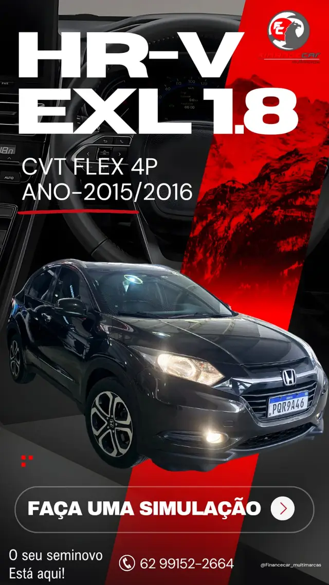 Carro Honda HR-V 2016 EXL CVT 1.8 I-VTEC FlexOne