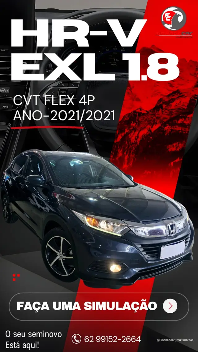 Carro Honda HR-V 2021 EX CVT 1.8 I-VTEC FlexOne