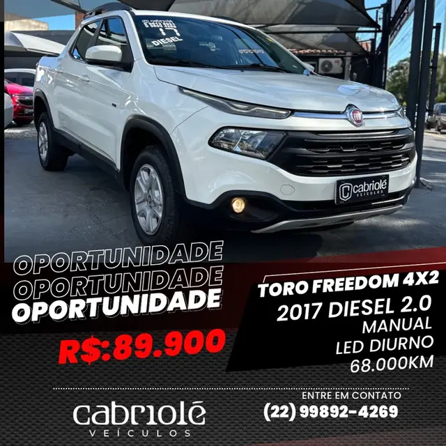 Carro Fiat Toro 2017 Freedom 2.0 diesel MT6 4x2