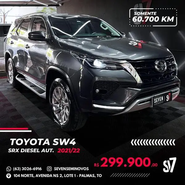 Carro Toyota SW4 2022 SRX 2.8 turbodiesel 7L 4x4 (Aut)