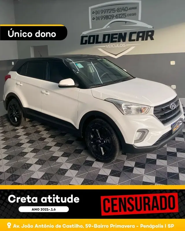 Carro Hyundai Creta 2022 Attitude 1.6 (Aut) (Flex) (PCD)
