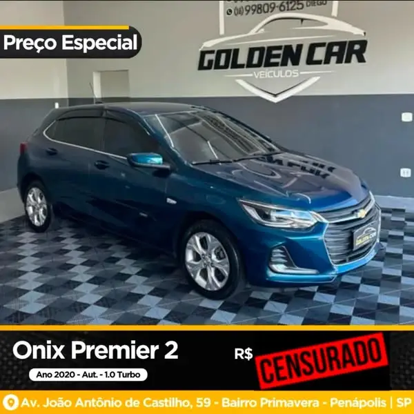 Carro Chevrolet Onix 2020 Premier II 1.0 Turbo (Flex) (Aut)