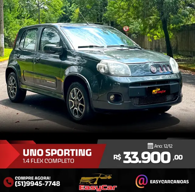 Carro Fiat Uno 2012 Sporting 1.4 8V (Flex) 4p