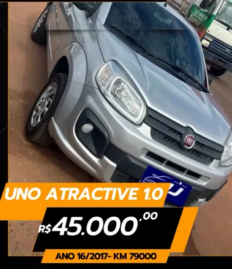 Carro Fiat Uno 2017 Attractive 1.0 (Flex) 4p
