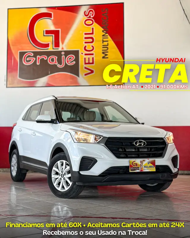 Carro Hyundai Creta 2021 Action 1.6 (Aut) (Flex)