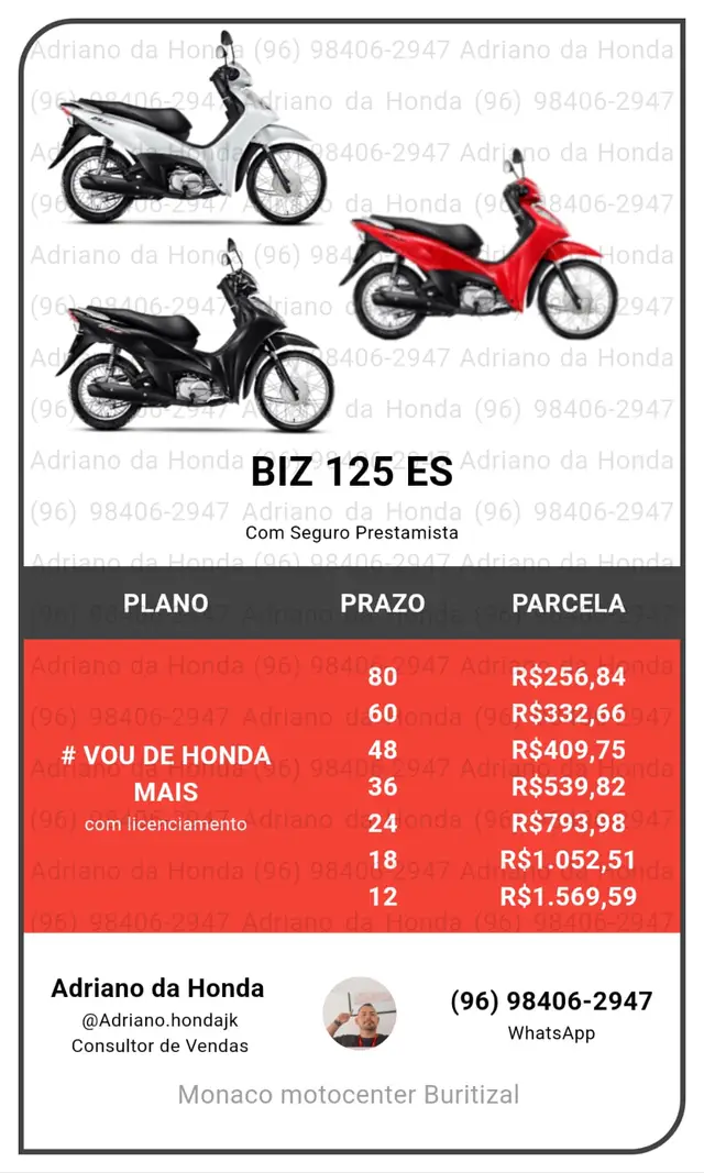 Moto Honda Biz 125 2025 ES