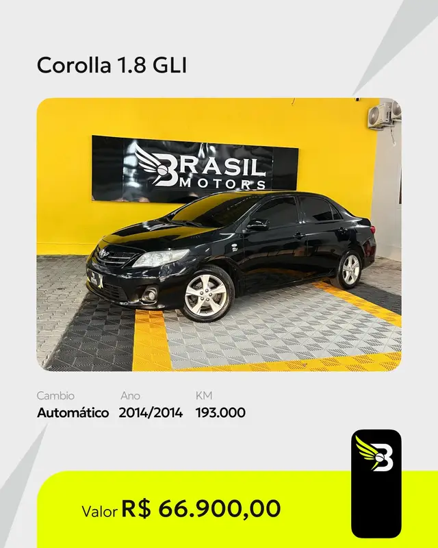 Carro Toyota Corolla 2014 Sedan 1.8 Dual VVT-i GLI (flex)
