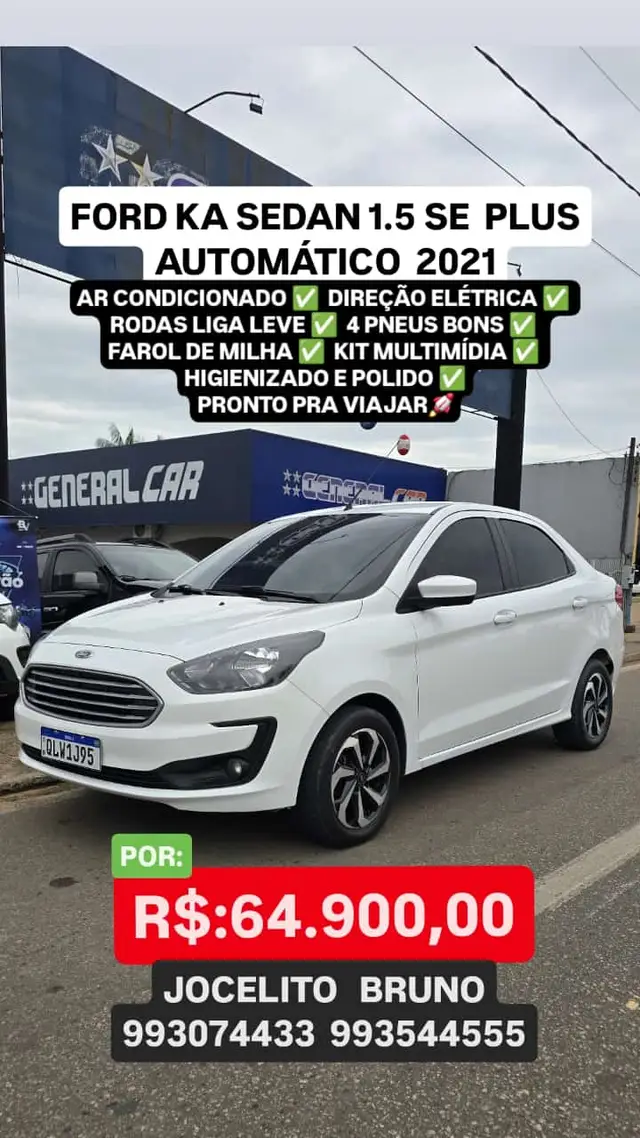Carro Ford Ka Sedan 2021 SE Plus 1.5 12v (Aut) (Flex)