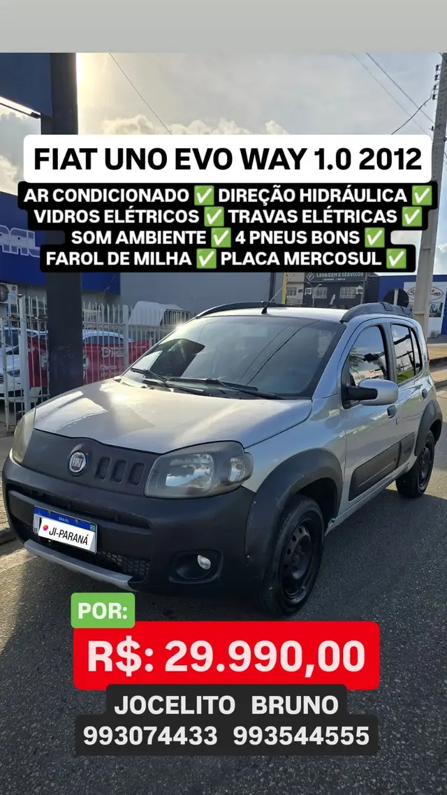 Carro Fiat Uno 2012 Way 1.0 8V (Flex) 4p