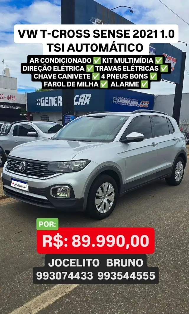 Carro Volkswagen T-Cross 2021 1.0 200 TSI Sense (Aut) (Flex)