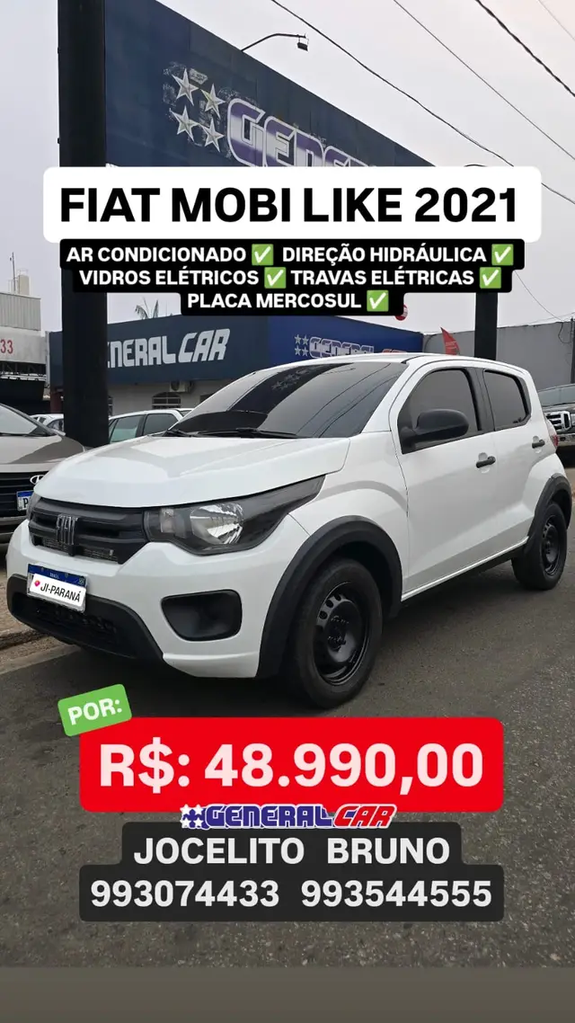 Carro Fiat Mobi 2021 Like 1.0 (Flex)