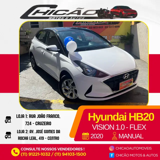 Carro Hyundai HB20 2020 1.0 Vision (Flex)