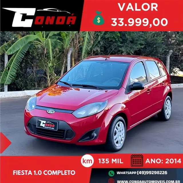 Carro Ford Fiesta Hatch 2014 S Rocam 1.0 (Flex)