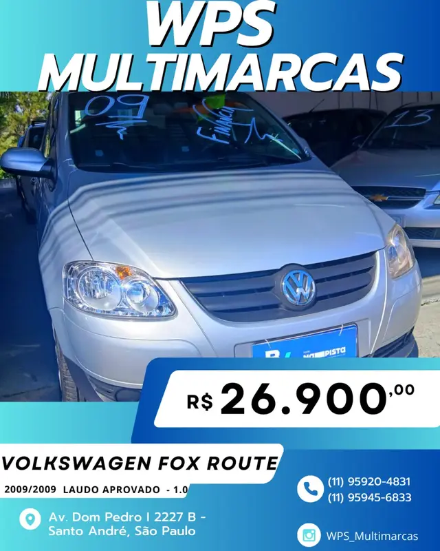 Carro Volkswagen Fox 2009 Route 1.0 8V (Flex) 2p