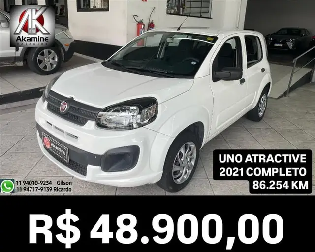 Carro Fiat Uno 2021 Attractive 1.0