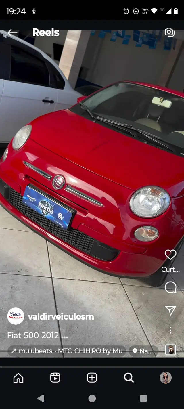 Carro Fiat 500 2012 Cult 1.4 8V