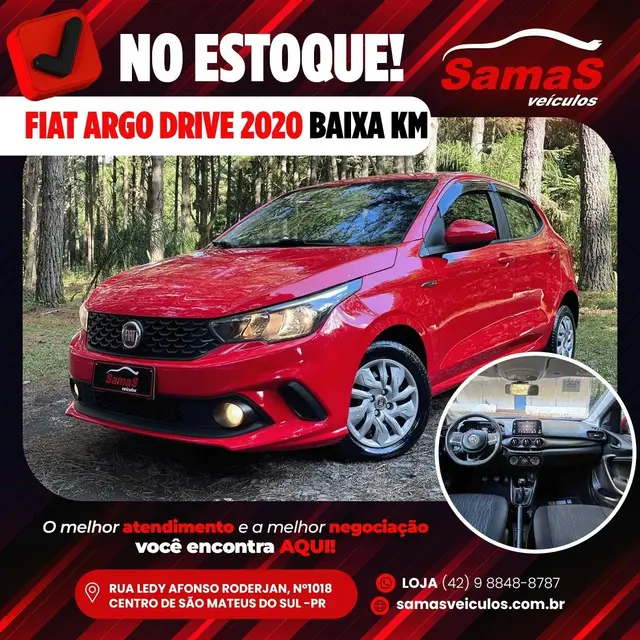 Carro Fiat Argo 2020 1.0 (Flex)