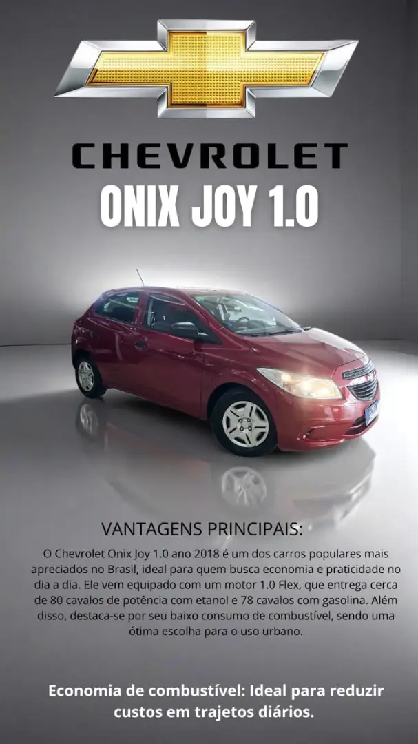 Carro Chevrolet Onix 2018 1.0 Joy SPE/4