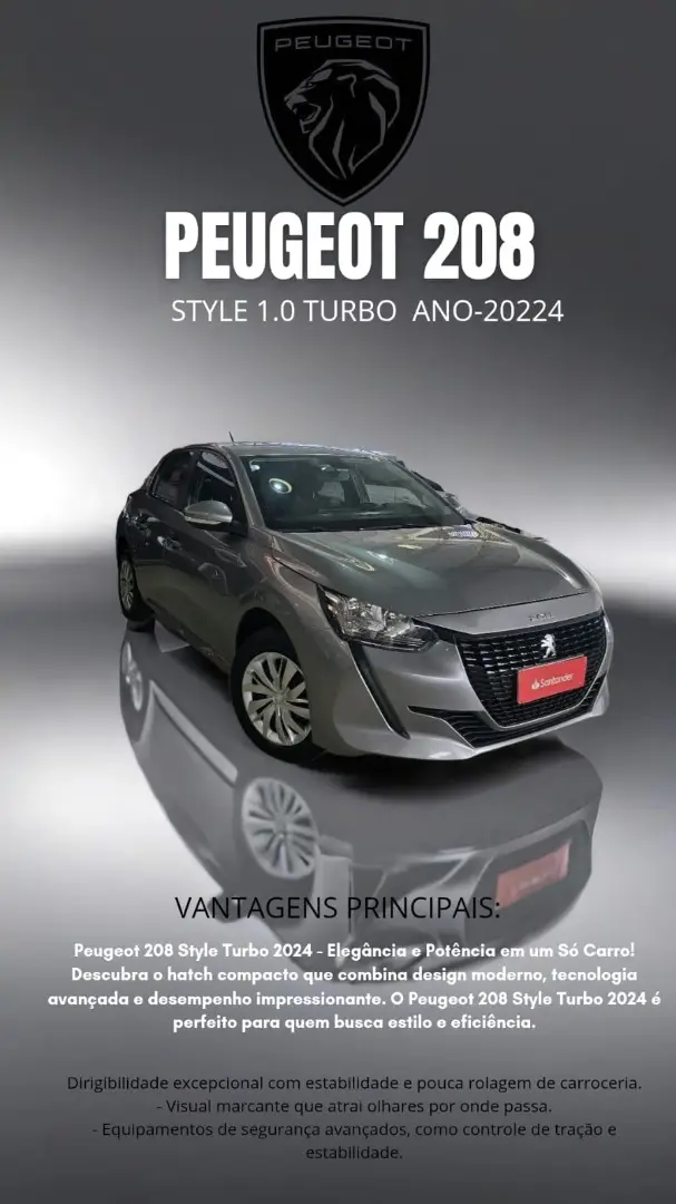 Carro Peugeot 208 2024 Like 1.0