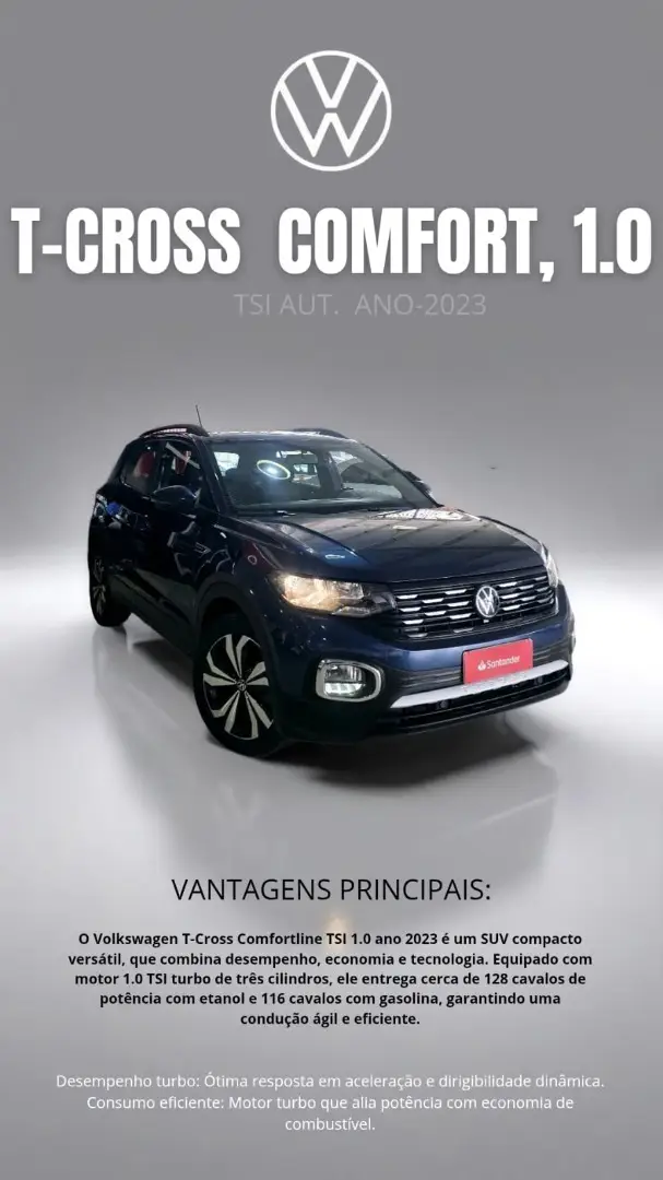 Carro Volkswagen T-Cross 2023 1.0 200 TSI Comfortline (Aut) (Flex)