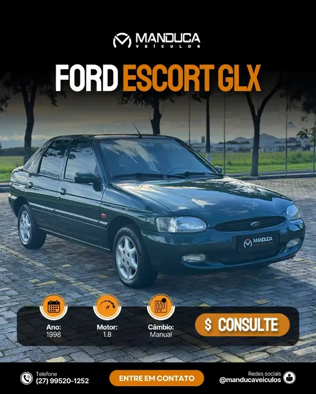 Carro Ford Escort Sedan 1998 GLX 1.8 MPi 16V