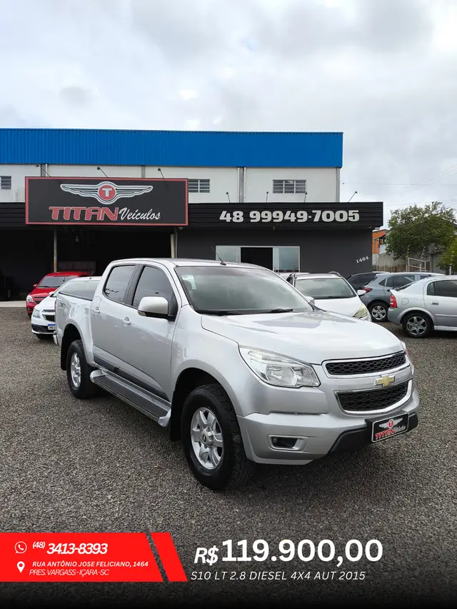 Carro Chevrolet S10 Cabine Dupla 2015 S10 2.8 CTDI LT 4WD (Cabine Dupla) (Aut)