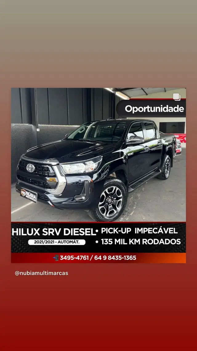 Carro Toyota Hilux Cabine Dupla 2021 SRV 2.8 TDI CD 4x4 (Aut)
