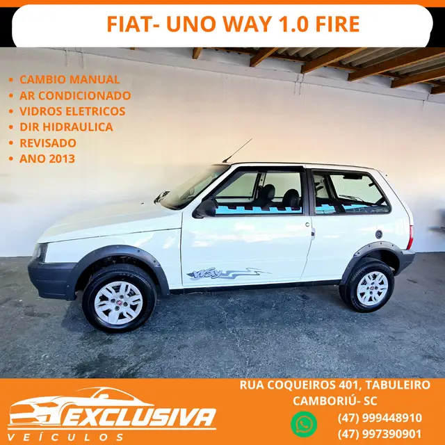 Carro Fiat Uno Mille 2013 Fire Economy 1.0 (Flex) 2p