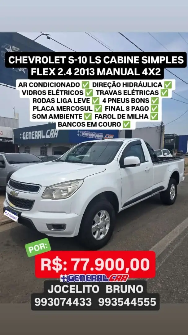 Carro Chevrolet S10 Cabine Simples 2013 S10 LT 2.4 (Flex) (Cab Simples) 4x2
