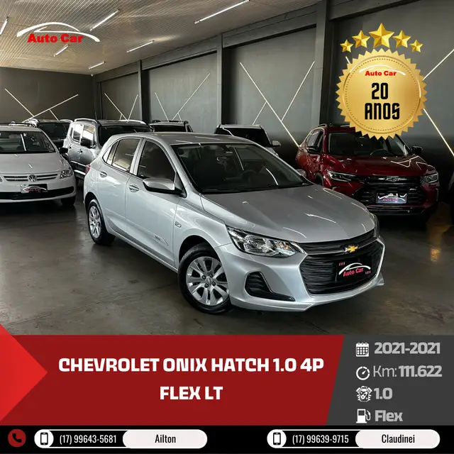 Carro Chevrolet Onix 2021 LT 1.0 (Flex)