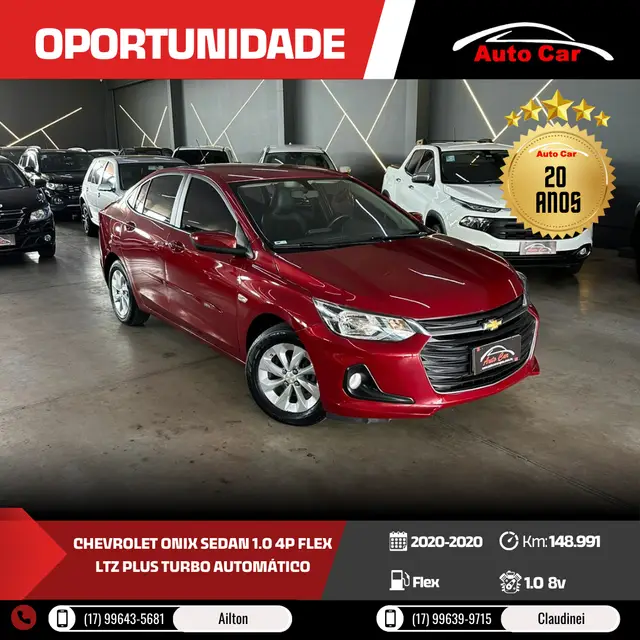 Carro Chevrolet Onix Plus 2020 1.0 LTZ Turbo Flex (Aut)