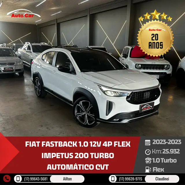 Carro Fiat Fastback 2023 Impetus Turbo 200 (Flex) (Aut)