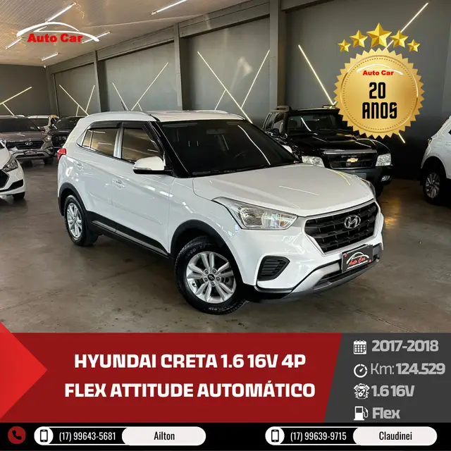 Carro Hyundai Creta 2018 Attitude 1.6 (Aut) (Flex) (PCD)