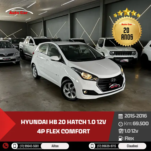 Carro Hyundai HB20 2016 1.0 Comfort (Flex)