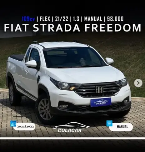 Carro Fiat Strada 2022 Freedom 1.3 CS Plus (Flex)