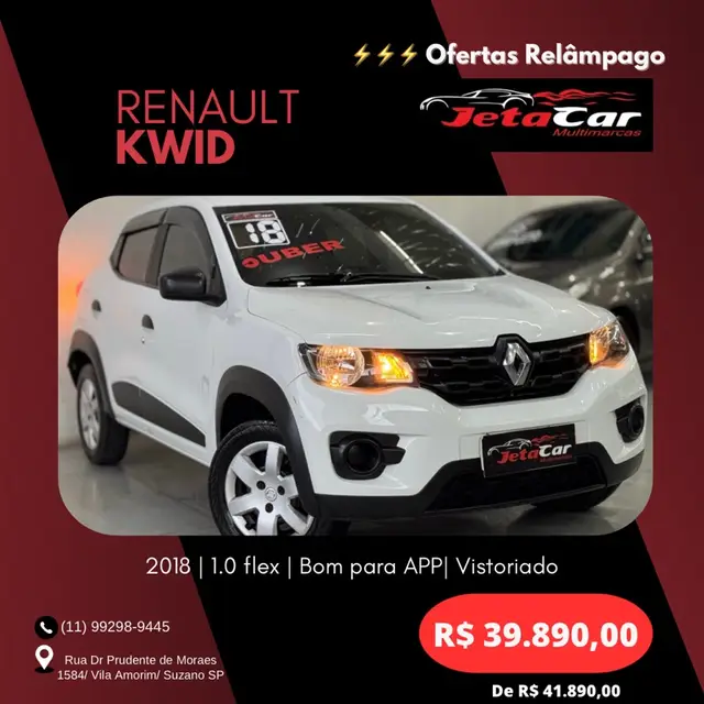 Carro Renault Kwid 2018 Zen 1.0 12v SCe (Flex)