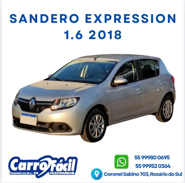 Carro Renault Sandero 2018 Expression 1.6 16V SCe (Flex)