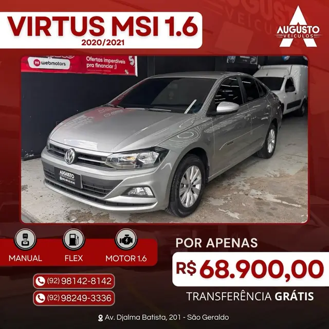 Carro Volkswagen Virtus 2021 1.6 MSI 16V (Flex)
